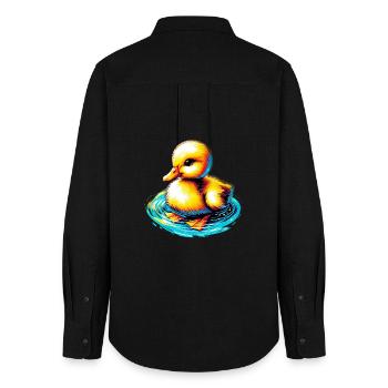 Duckling Duck Duck - Women's Oxford Shirt - black - Back - AI Model Female 172 light (172cm)