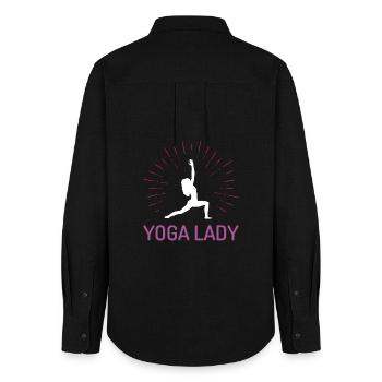 Yoga Mädchen - Frauen Oxford Hemd - Schwarz - Hinten - AI Model Female 172 light (172cm)