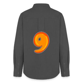 Nine - 9 Motif - Women's Oxford Shirt - anthracite - Back - AI Model Female 172 light (172cm)