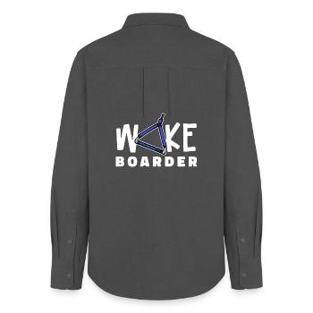 Surfing Kitesurfer Statement Wakeboard - Chemise Oxford Femme - charbon - Dos - AI Model Female 172 light (172cm)
