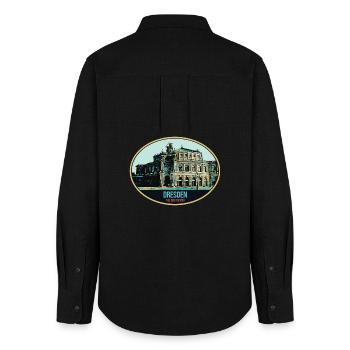 Semperoper de Dresde : Élégance en Illustration - Chemise Oxford Femme - noir - Dos - AI Model Female 172 light (172cm)