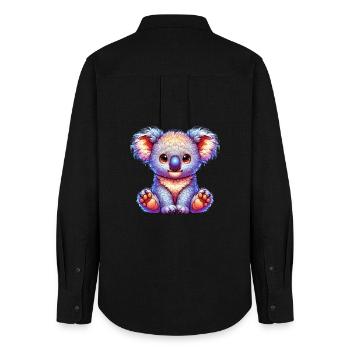 Koala - Frauen Oxford Hemd - Schwarz - Hinten - AI Model Female 172 light (172cm)