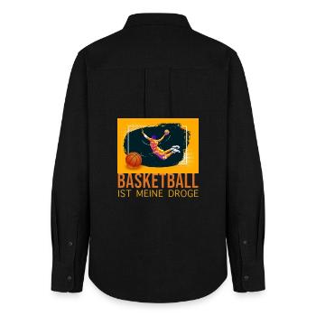 Basketball ist meine Droge - Frauen Oxford Hemd - Schwarz - Hinten - AI Model Female 172 light (172cm)