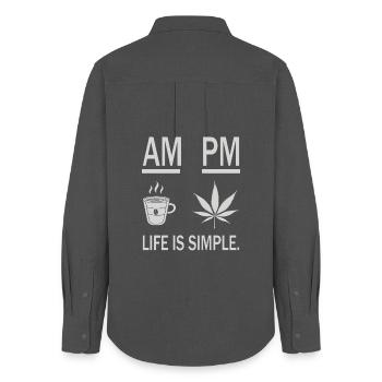 Coffee and weed - Women's Oxford Shirt - anthracite - Back - AI Model Female 172 light (172cm)