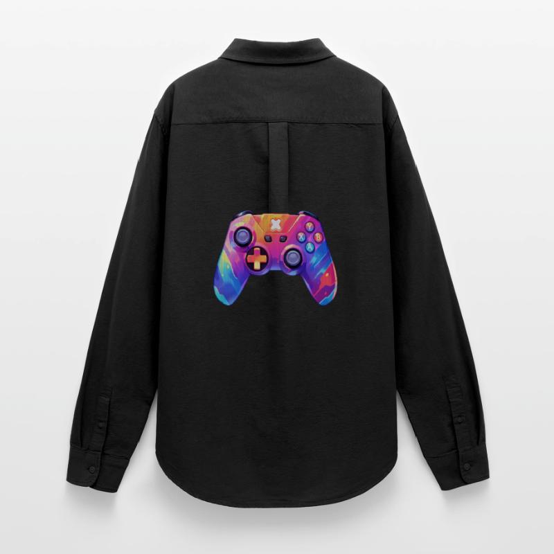 Pixel art video game controller Women's Oxford Shirt