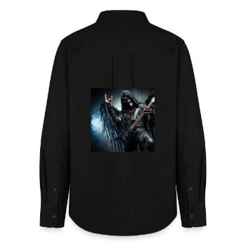 The Grim Reaper is heavy - Women's Oxford Shirt - black - Back - AI Model Female 172 light (172cm)