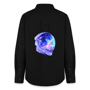 Casque d'Astronaute - Chemise Oxford Femme - noir - Dos - AI Model Female 172 light (172cm)