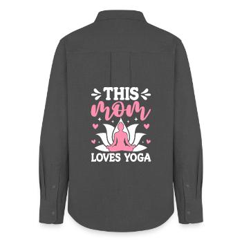 Diese Mutter liebt Yoga - Frauen Oxford Hemd - Anthrazit - Hinten - AI Model Female 172 light (172cm)