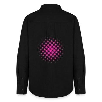 Raster rot - Frauen Oxford Hemd - Schwarz - Hinten - AI Model Female 172 light (172cm)