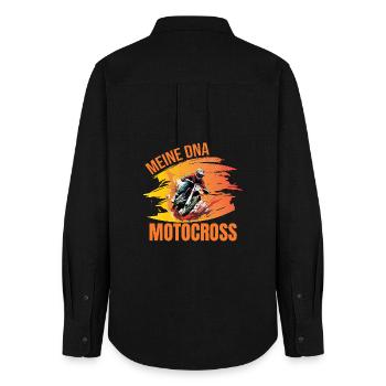 Meine DNA - Motocross - Frauen Oxford Hemd - Schwarz - Hinten - AI Model Female 172 light (172cm)