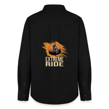 Extreme Ride - Motocross - Frauen Oxford Hemd - Schwarz - Hinten - AI Model Female 172 light (172cm)