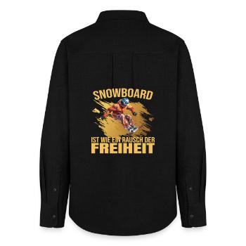 Snowboard ist wie ein Rausch der Freiheit - Frauen Oxford Hemd - Schwarz - Hinten - AI Model Female 172 light (172cm)