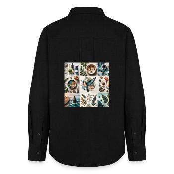 Nature in Art - Women's Oxford Shirt - black - Back - AI Model Female 172 light (172cm)