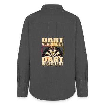 Dart verbindet - Dart Begeistert - Frauen Oxford Hemd - Anthrazit - Hinten - AI Model Female 172 light (172cm)