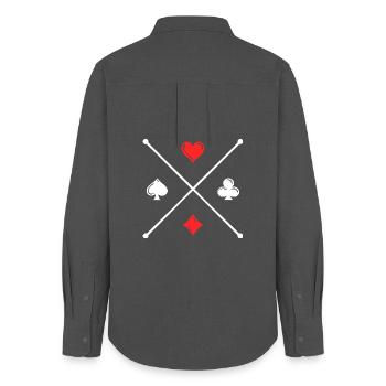 Poker Casino Card Game Gambling Professional Players - Women's Oxford Shirt - anthracite - Back - AI Model Female 172 light (172cm)