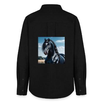 L’élégance du cheval - Chemise Oxford Femme - noir - Dos - AI Model Female 172 light (172cm)