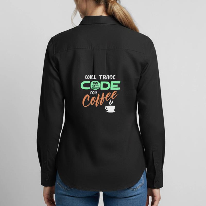 Programmierer Developer Code Statement Computer Frauen Oxford Hemd