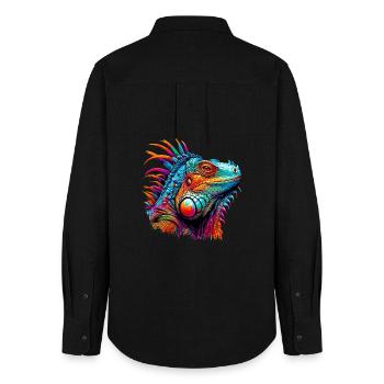 Iguana - Women's Oxford Shirt - black - Back - AI Model Female 172 light (172cm)