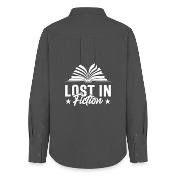 LOST IN FICTION - Women's Oxford Shirt - anthracite - Back - AI Model Female 172 light (172cm)