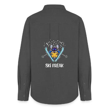 Schnee Wintersport Skifahrer Spruch Schifahren - Frauen Oxford Hemd - Anthrazit - Hinten - AI Model Female 172 light (172cm)