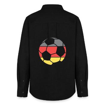 Logo du vainqueur du tournoi du symbole de la balle de l’équipe d’Allemagne - Chemise Oxford Femme - noir - Dos - AI Model Female 172 light (172cm)