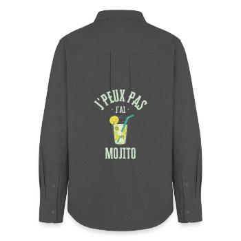 J'peux pas j’ai mojito - Chemise Oxford Femme - charbon - Dos - AI Model Female 172 light (172cm)