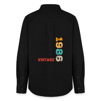 40th Birthday - Women's Oxford Shirt - black - Back - AI Model Female 172 light (172cm)