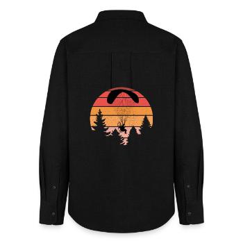 Sonnenuntergang Paragliding Silhouette Design - Frauen Oxford Hemd - Schwarz - Hinten - AI Model Female 172 light (172cm)