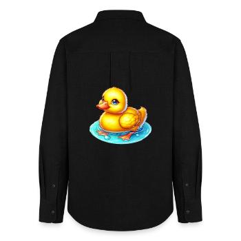 Duckling Duck Duck - Women's Oxford Shirt - black - Back - AI Model Female 172 light (172cm)