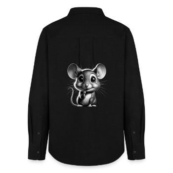 Adorable design de souris mignonne - Chemise Oxford Femme - noir - Dos - AI Model Female 172 light (172cm)
