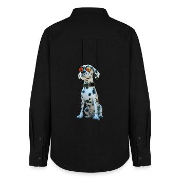 Amoureux des chiens dalmates J’adore les dalmatiens - Chemise Oxford Femme - noir - Dos - AI Model Female 172 light (172cm)