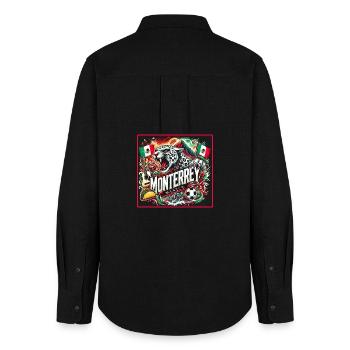 Monterrey Mexico Cities Design - Women's Oxford Shirt - black - Back - AI Model Female 172 light (172cm)