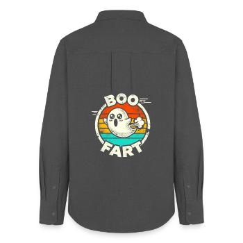 Pets de fantômes drôles – Halloween Fun - Chemise Oxford Femme - charbon - Dos - AI Model Female 172 light (172cm)