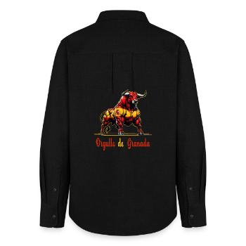 The pride of Granada flag design - Women's Oxford Shirt - black - Back - AI Model Female 172 light (172cm)