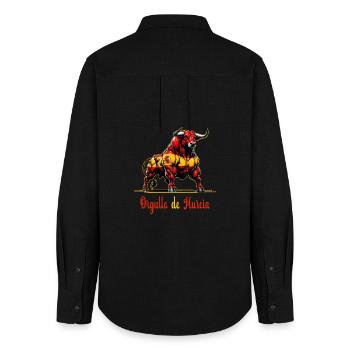 The pride of Murcia flag design - Women's Oxford Shirt - black - Back - AI Model Female 172 light (172cm)