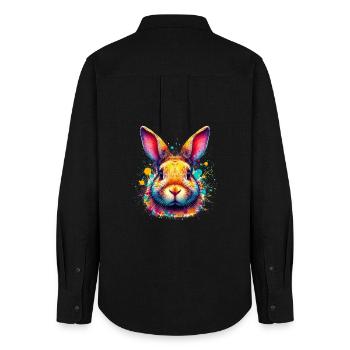 Rabbit - Women's Oxford Shirt - black - Back - AI Model Female 172 light (172cm)