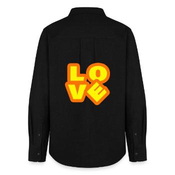 LOVE - Frauen Oxford Hemd - Schwarz - Hinten - AI Model Female 172 light (172cm)