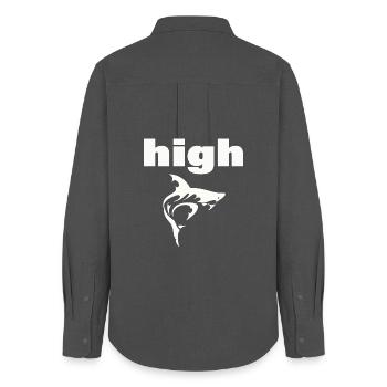 HIGH - Frauen Oxford Hemd - Anthrazit - Hinten - AI Model Female 172 light (172cm)