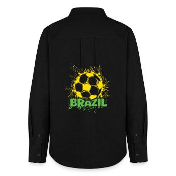 Brésil Football Explosion Brésil Joueur de football Fan - Chemise Oxford Femme - noir - Dos - AI Model Female 172 light (172cm)