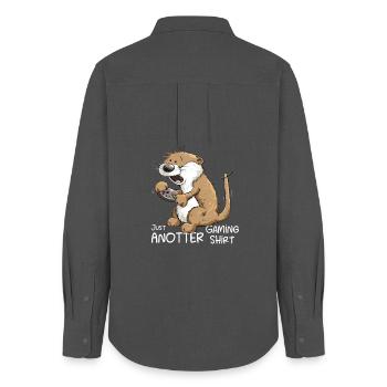 Just Anotter Gaming Shirt - Women's Oxford Shirt - anthracite - Back - AI Model Female 172 light (172cm)
