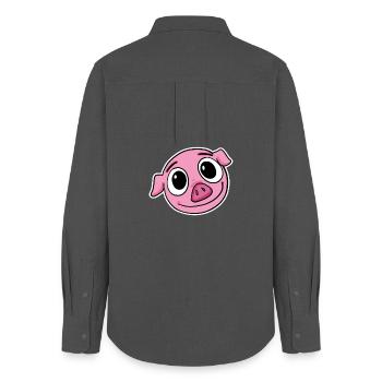 Schwein Kopf - Frauen Oxford Hemd - Anthrazit - Hinten - AI Model Female 172 light (172cm)