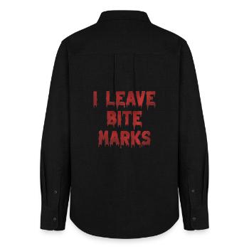 Bite Mark's Blood Traces - Women's Oxford Shirt - black - Back - AI Model Female 172 light (172cm)