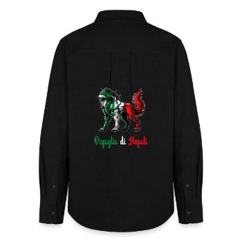 Der stolz von Neapel Italien Flagge - Frauen Oxford Hemd - Schwarz - Hinten - AI Model Female 172 light (172cm)