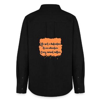 Live fully - Women's Oxford Shirt - black - Back - AI Model Female 172 light (172cm)