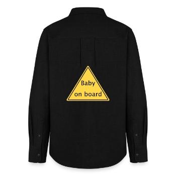Bébé à bord - Chemise Oxford Femme - noir - Dos - AI Model Female 172 light (172cm)