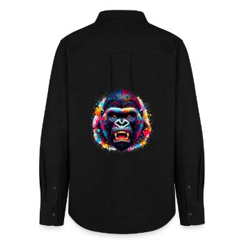 Gorilla - Women's Oxford Shirt - black - Back - AI Model Female 172 light (172cm)