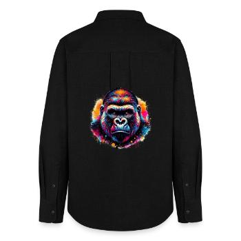Gorilla - Women's Oxford Shirt - black - Back - AI Model Female 172 light (172cm)