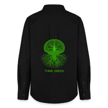 Think Green - Women's Oxford Shirt - black - Back - AI Model Female 172 light (172cm)