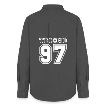 TECHNO 97 - Chemise Oxford Femme - charbon - Dos - AI Model Female 172 light (172cm)