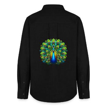 Peacock - Women's Oxford Shirt - black - Back - AI Model Female 172 light (172cm)